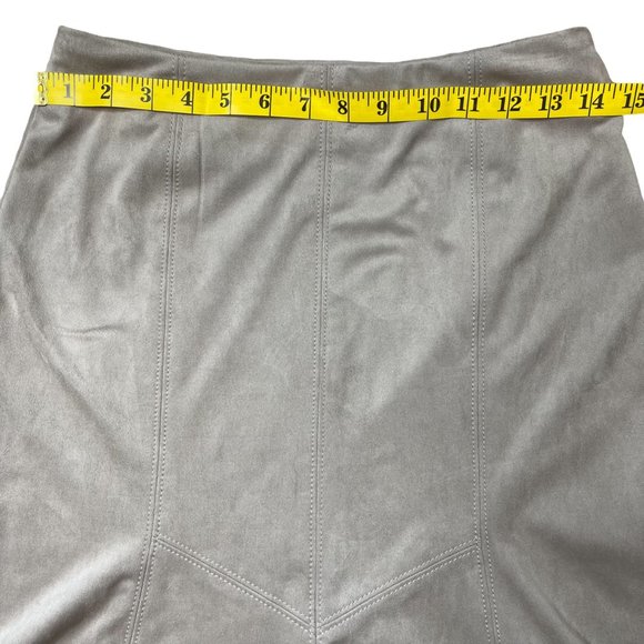 Conrad C Womens Skirt Size 4 Camel Beige Suede Trumpet Stretch - Picture 8 of 11